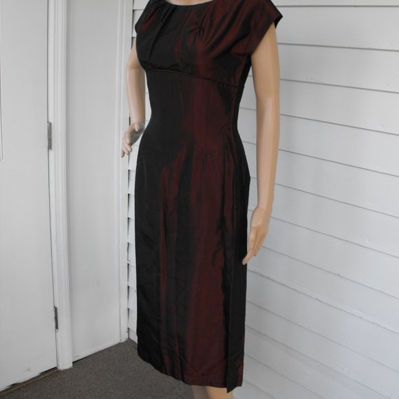 60s Red Cocktail Dress Evening Party Vintage XS - Picture 7 of 7